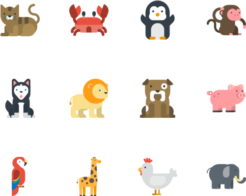 Animal Icon Collection - Cartoon (560x480), Png Download