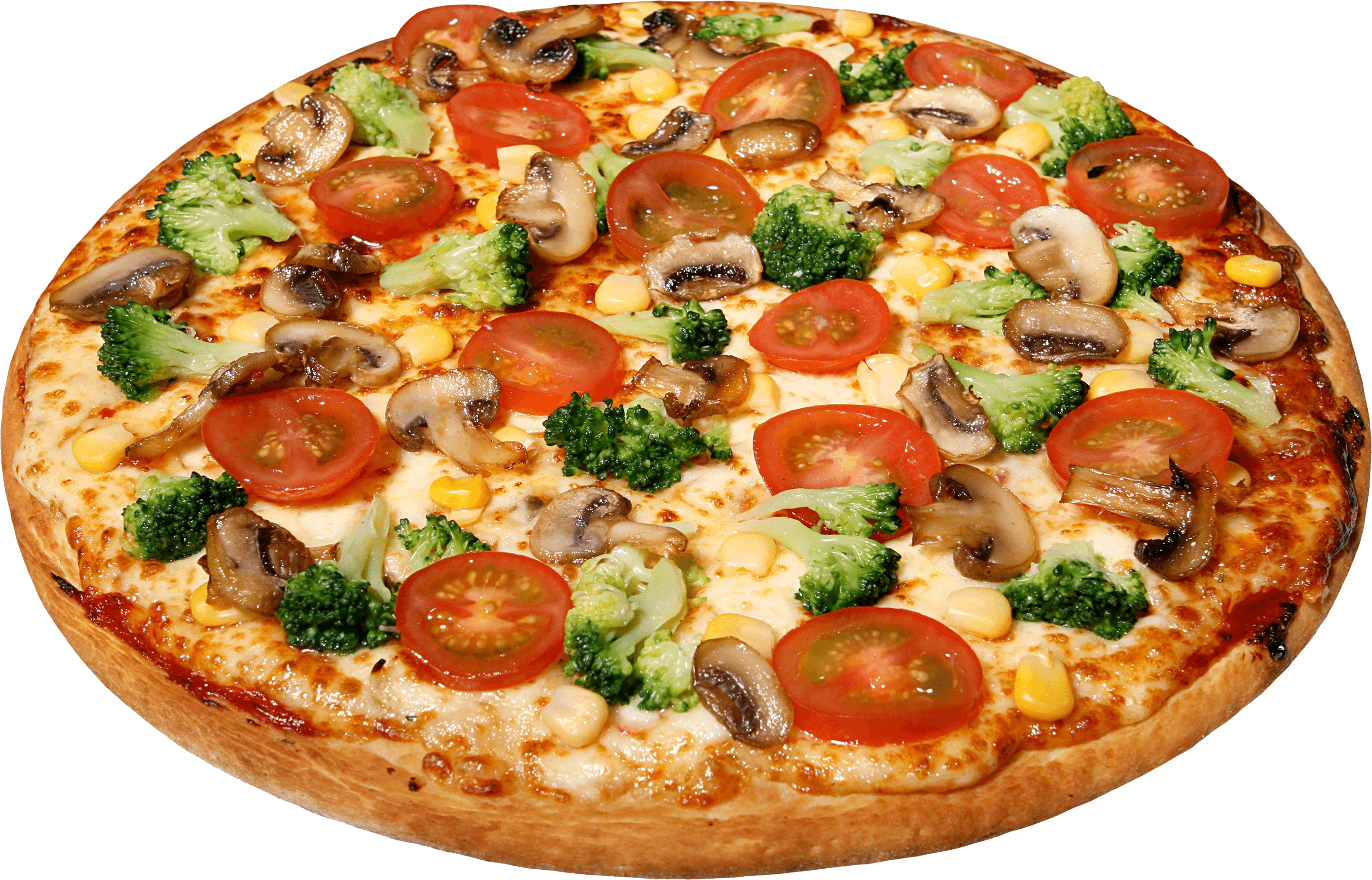 Large Pizza With Tomatoes Transparent Png - Pizza Png (2916x1871), Png Download