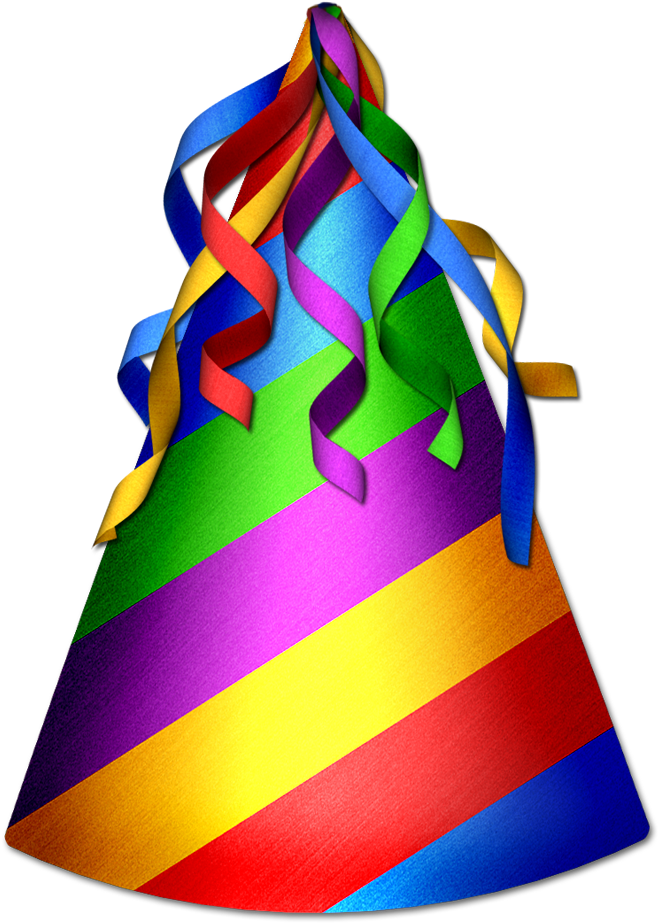 Birthday Hat Colorful Png Transparent - Party Hat Transparent Background (829x1087), Png Download