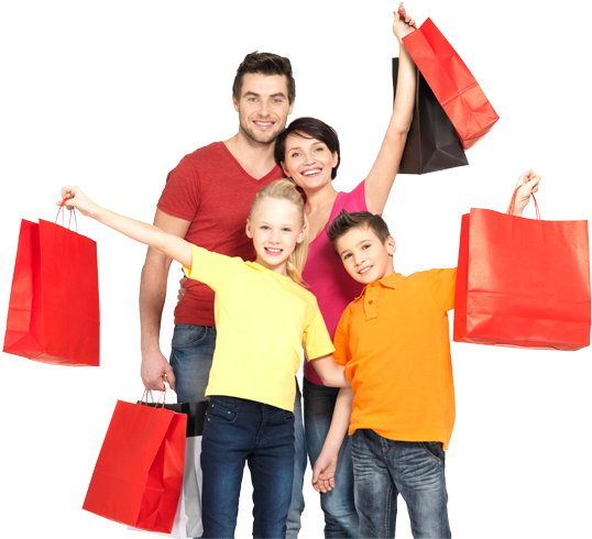 Shopping Download Png - Cloth Shopping With Family (564x500), Png Download
