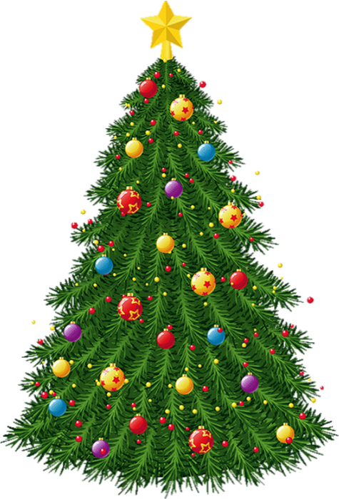 Transparent Christmas Tree With Ornaments Png Picture - Blinking Christmas Tree Clipart (433x600), Png Download