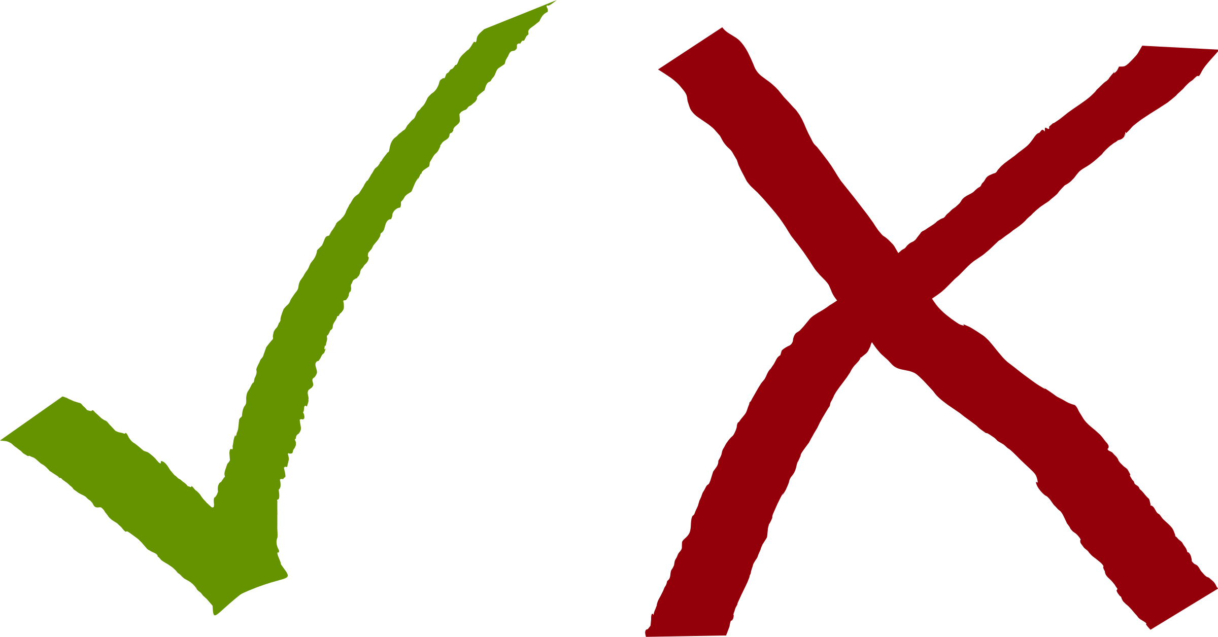 Tick And Cross - Tick And Cross Png (800x419), Png Download