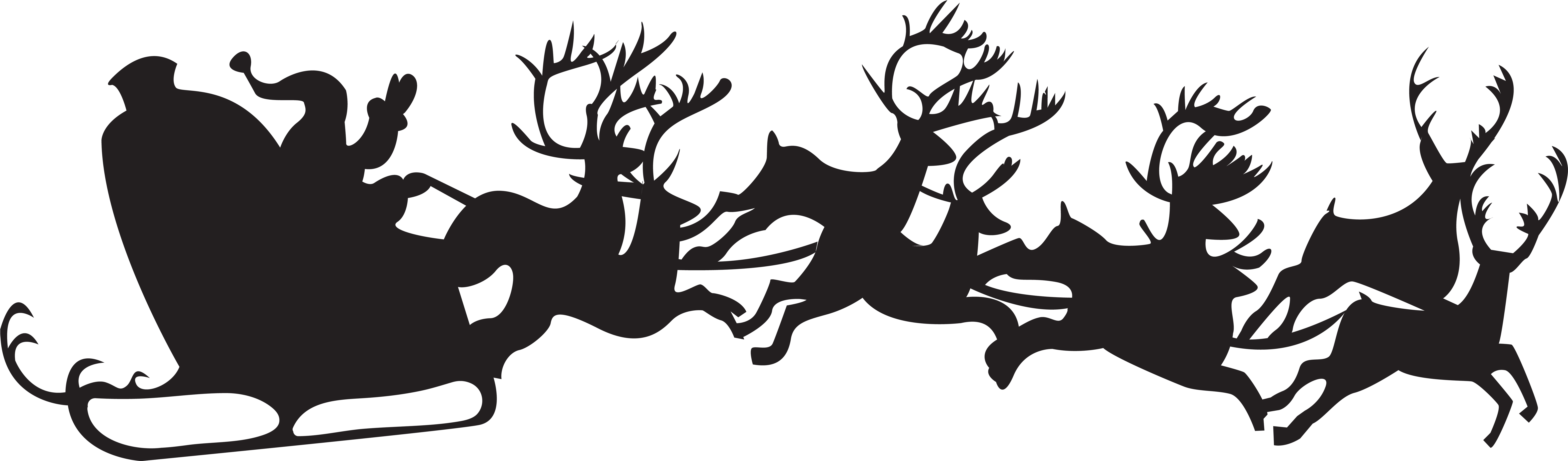 Download Christmas Silhouette Santa Claus With Sleigh Png Clip Christmas Silhouette Png Image With No Background Pngkey Com