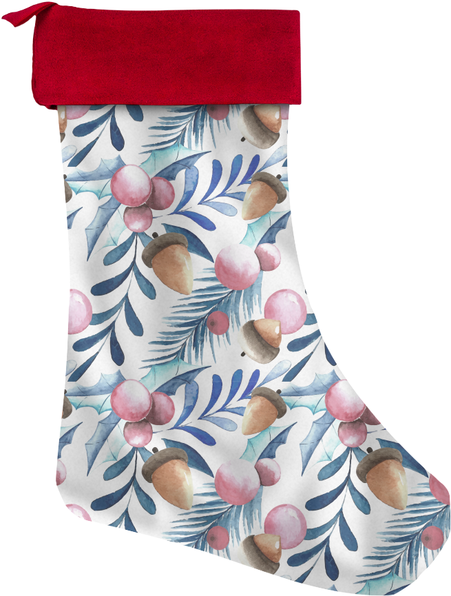 Watercolor Gingerbread Man, Ornaments And Mistletoe - Sock (1024x1024), Png Download