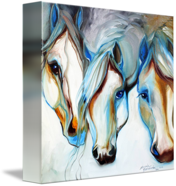 " Wild Horses - Gallery-wrapped Canvas Art Print 11 X 11 Entitled 3 (614x650), Png Download