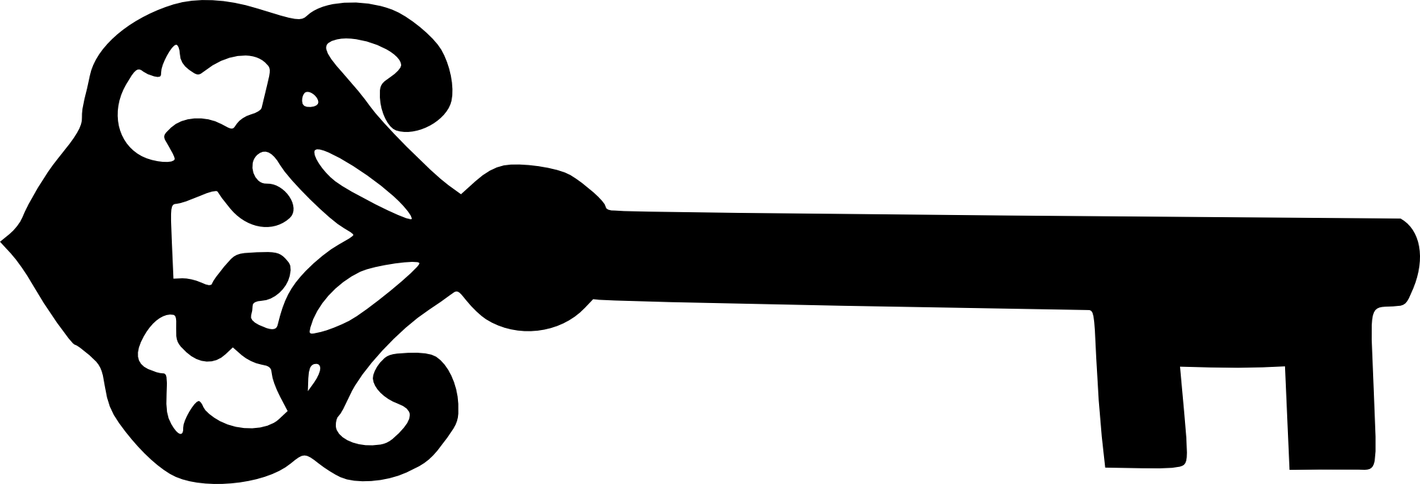 Free Download - Key Silhouette Black Png (2000x682), Png Download