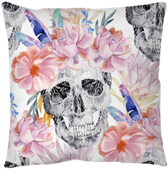 Watercolor Seamless Pattern With Skull, Peony, Protea - Satans Schwester-sammlung Mauspad (400x400), Png Download