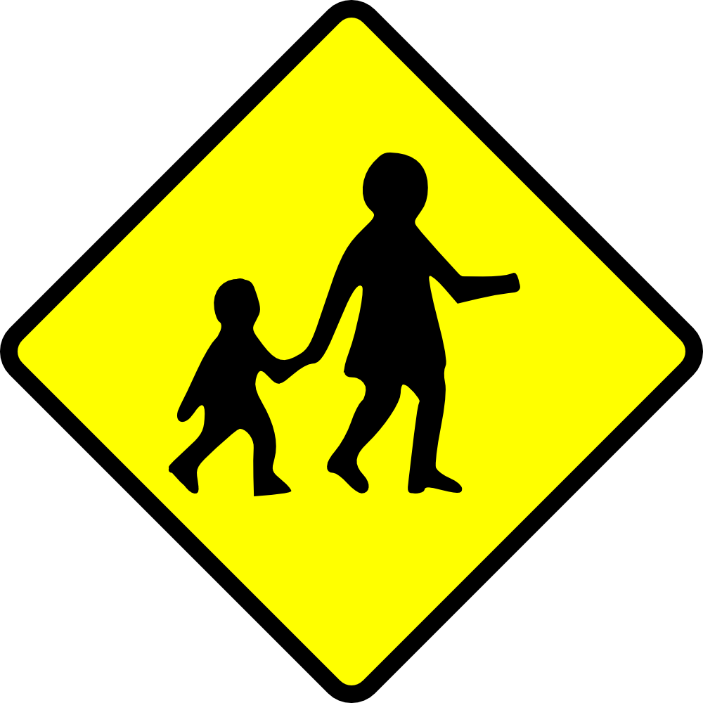 Caution Children Crossing - Clip Art Cross Walk (1000x1000), Png Download