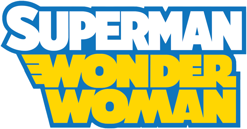 Superman-wonder Woman Logo - Wonder Woman Title Logo (800x418), Png Download