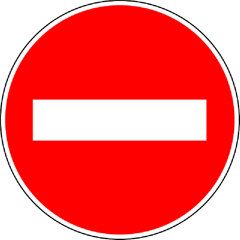 No Entry Traffic Sign - Traffic Sign No Entry (800x800), Png Download