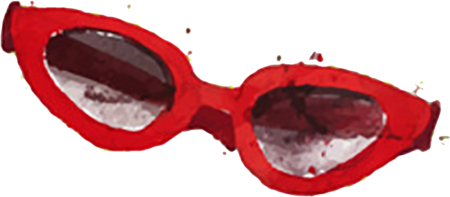 Goggles Red Sunglasses Watercolor Painting - Red Sunglasses Watercolor (2362x2362), Png Download