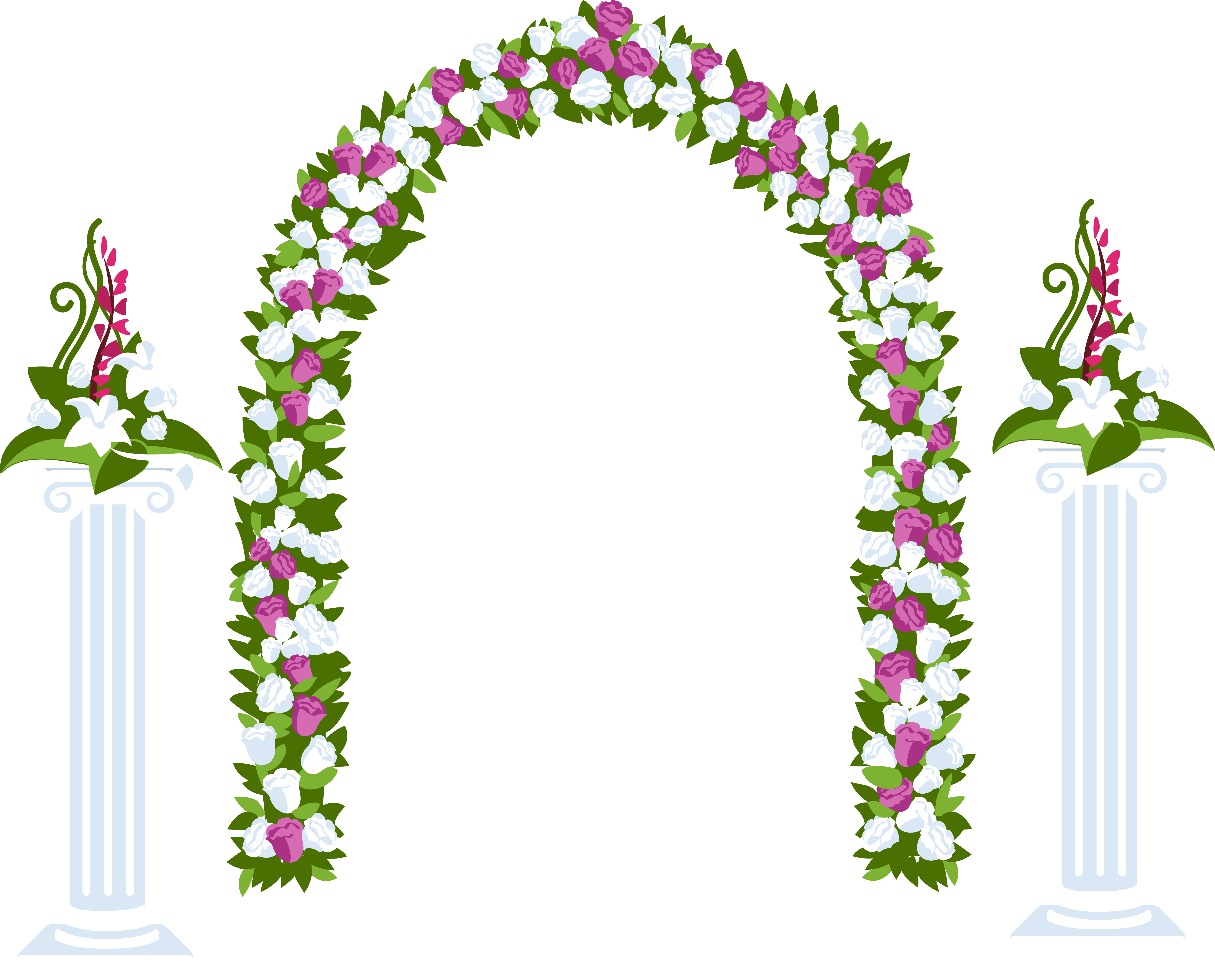Floral And Columns Best Web Highquality Png - Flower Arch Clipart (6193x4997), Png Download