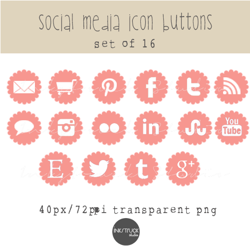 Coraliconsfull Zps0569bc50 - Social Media Icons Pink Free (500x500), Png Download