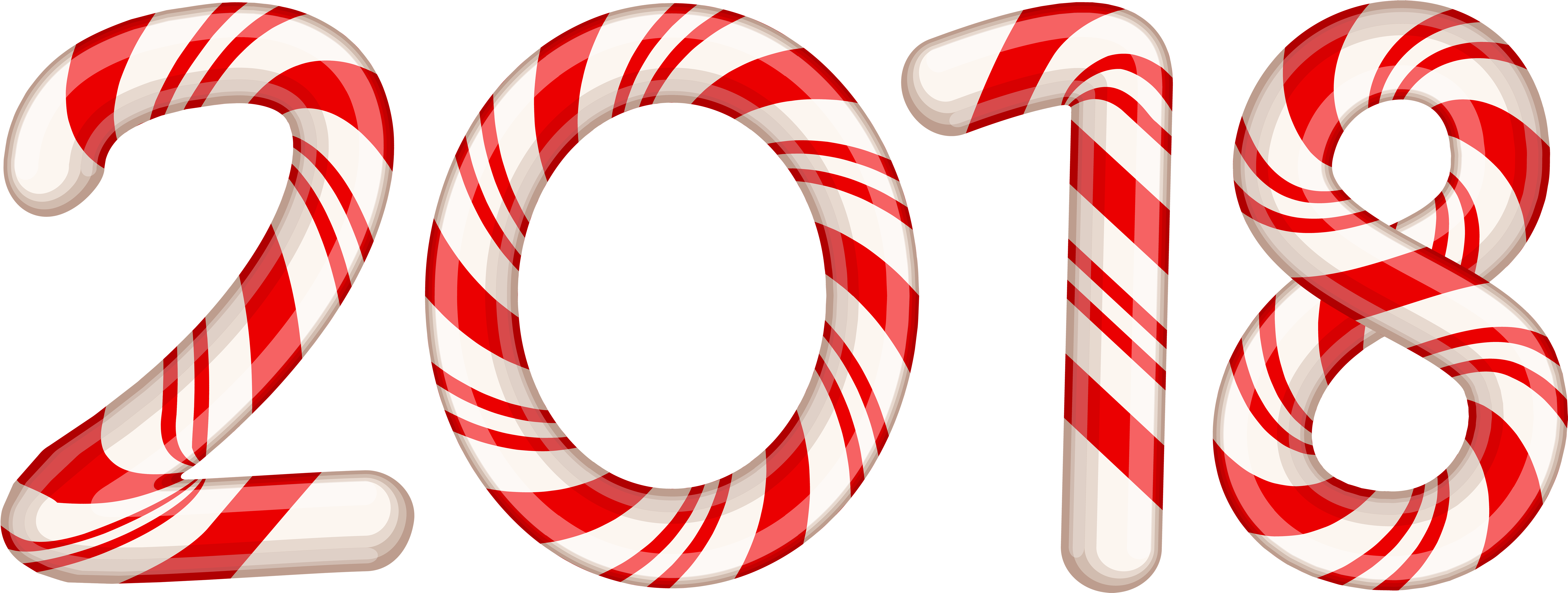 Cand Clipart Piece Candy - 2018 Christmas Png (8000x3066), Png Download