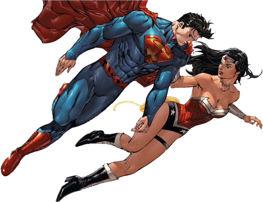 New 52 Superman And Wonder Woman By Mayantimegod - Superman Wonder Woman Png (1024x777), Png Download