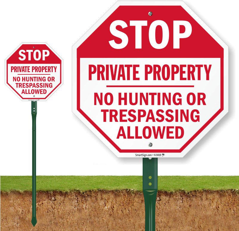 Zoom, Price, Buy - Mysecuritysign Stop: Private Property No Hunting Or (800x800), Png Download