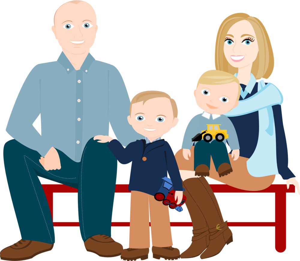Banner Transparent Library Drawing At Getdrawings Com - Family People Cartoon Png (1000x872), Png Download