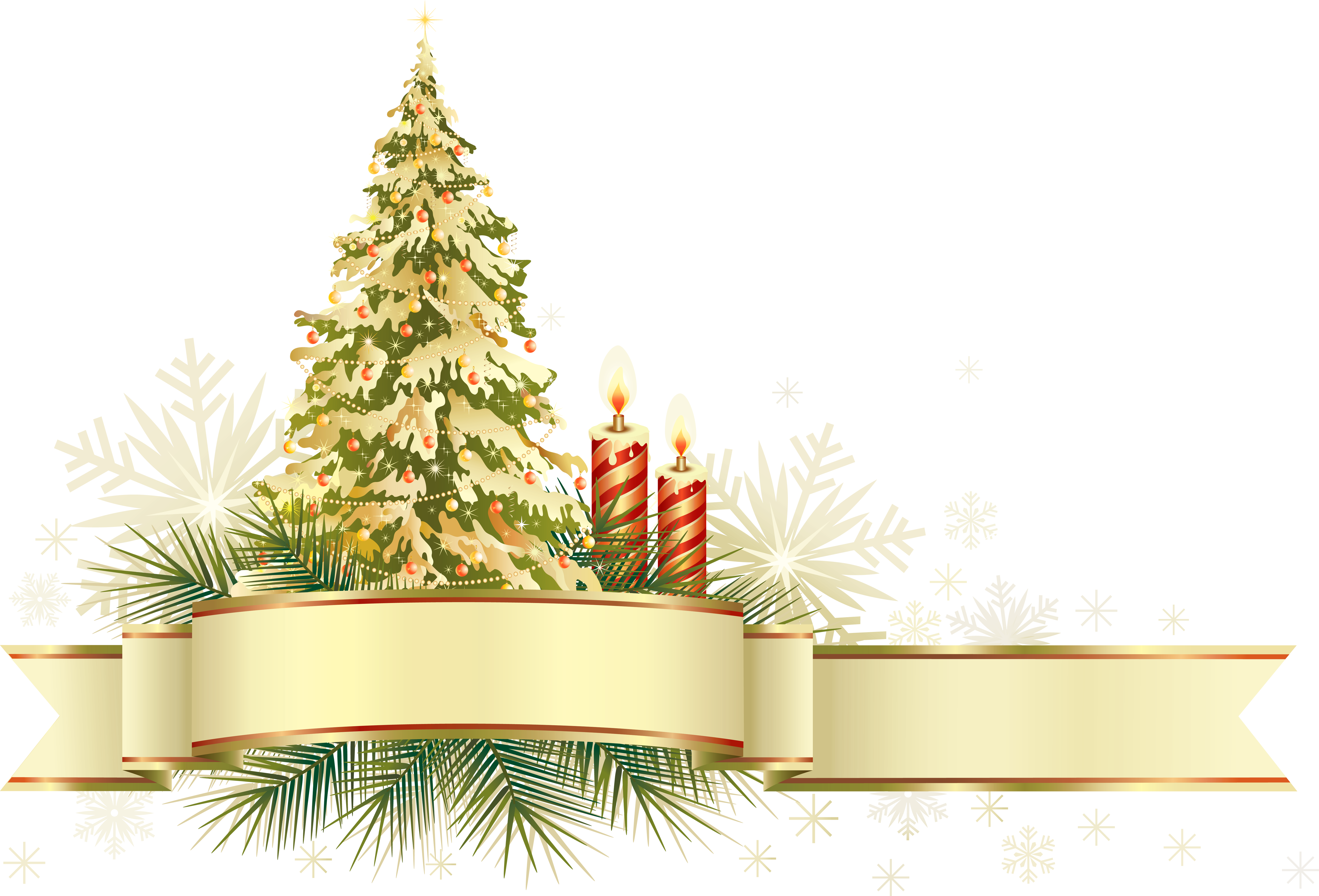 Christmas Tree With Ornaments Png Clipart, - Новогодняя Голубая Елка Вектор Png (5000x3396), Png Download