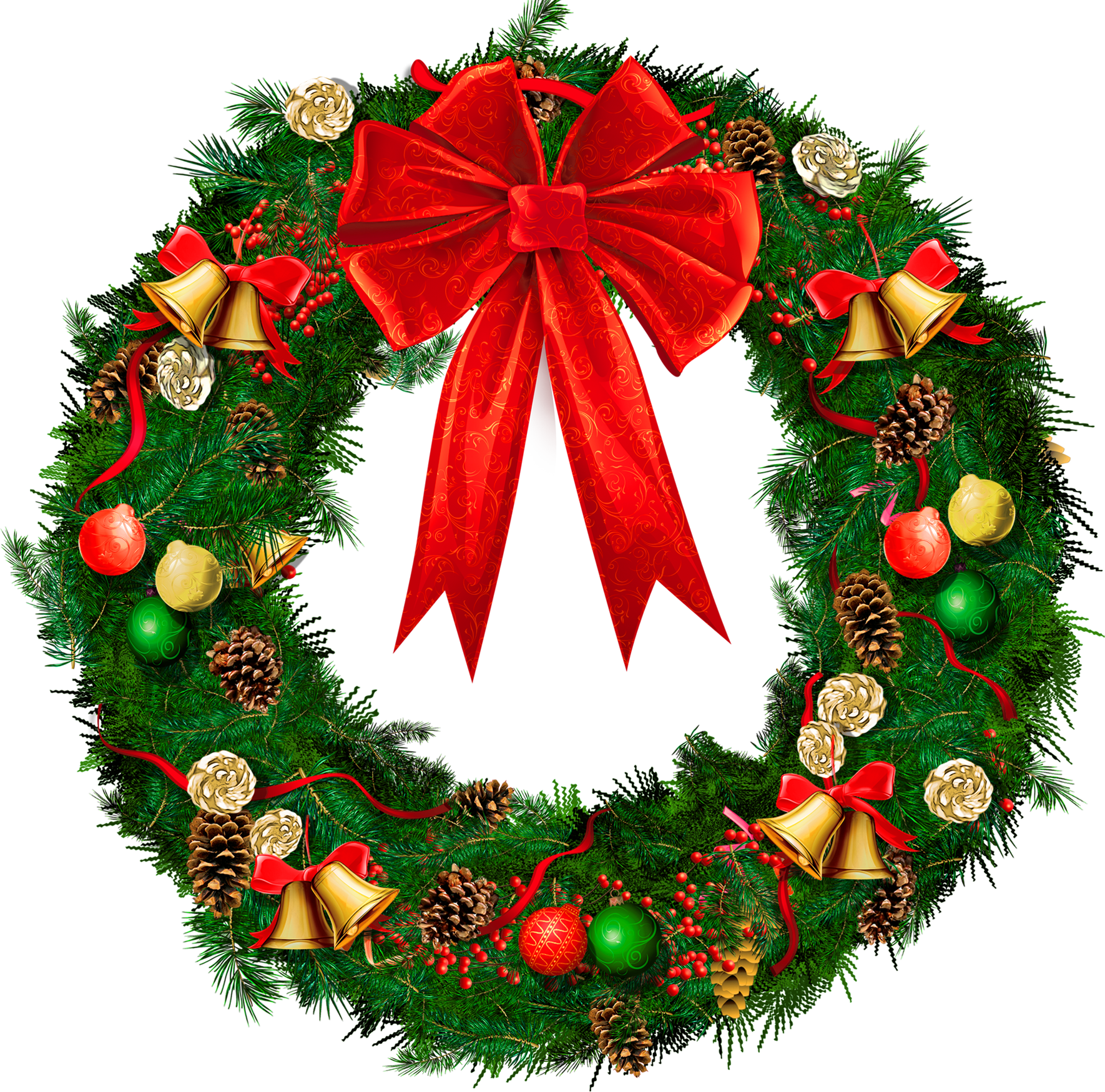Christmas Wreath Border Png Picture Freeuse Library - Decoration On Christmas In School (1770x1749), Png Download