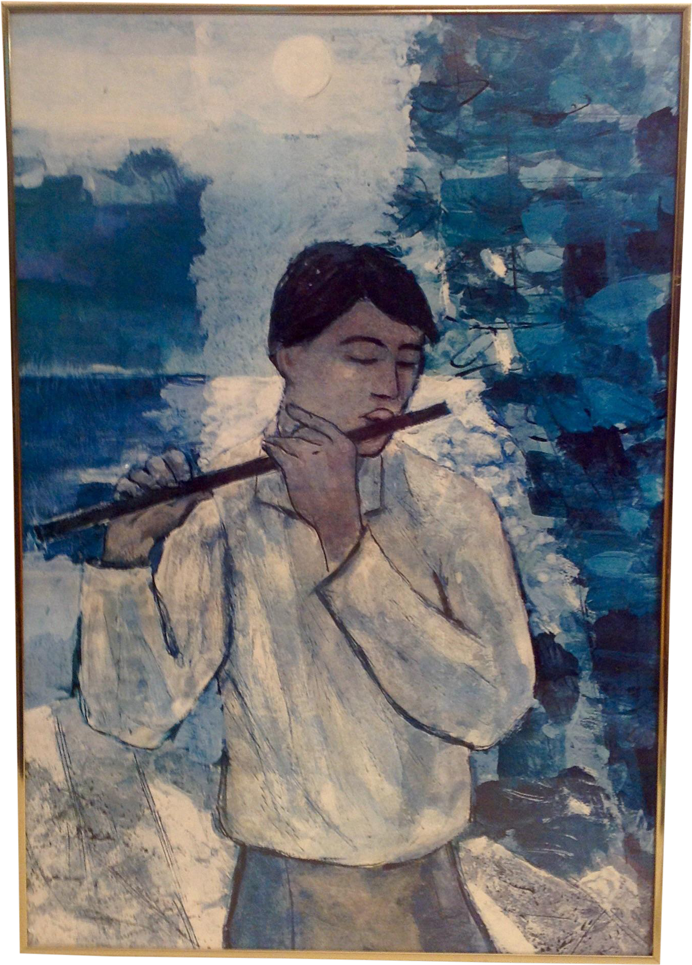 Hazard Durfee Of Thoreau Playing His Flute On Chairish - Hazard Durfee The Flute Player (1512x2107), Png Download