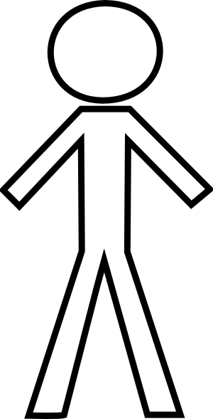 Banner Transparent Collection Of Man Black And White - White Stick Figure Transparent (300x589), Png Download