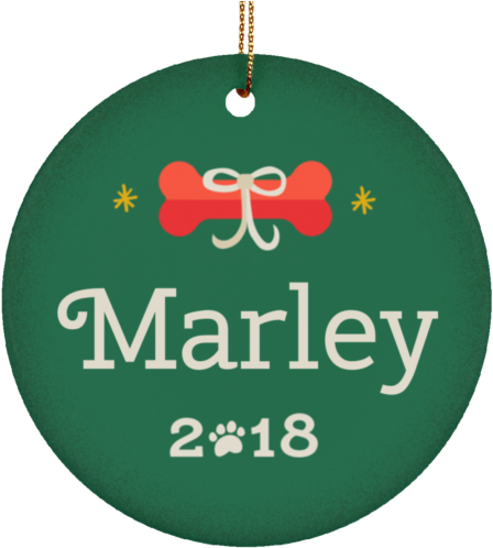 Classic Holiday Bone Customizable Ceramic Circle Ornament - Morgan Stanley (500x500), Png Download