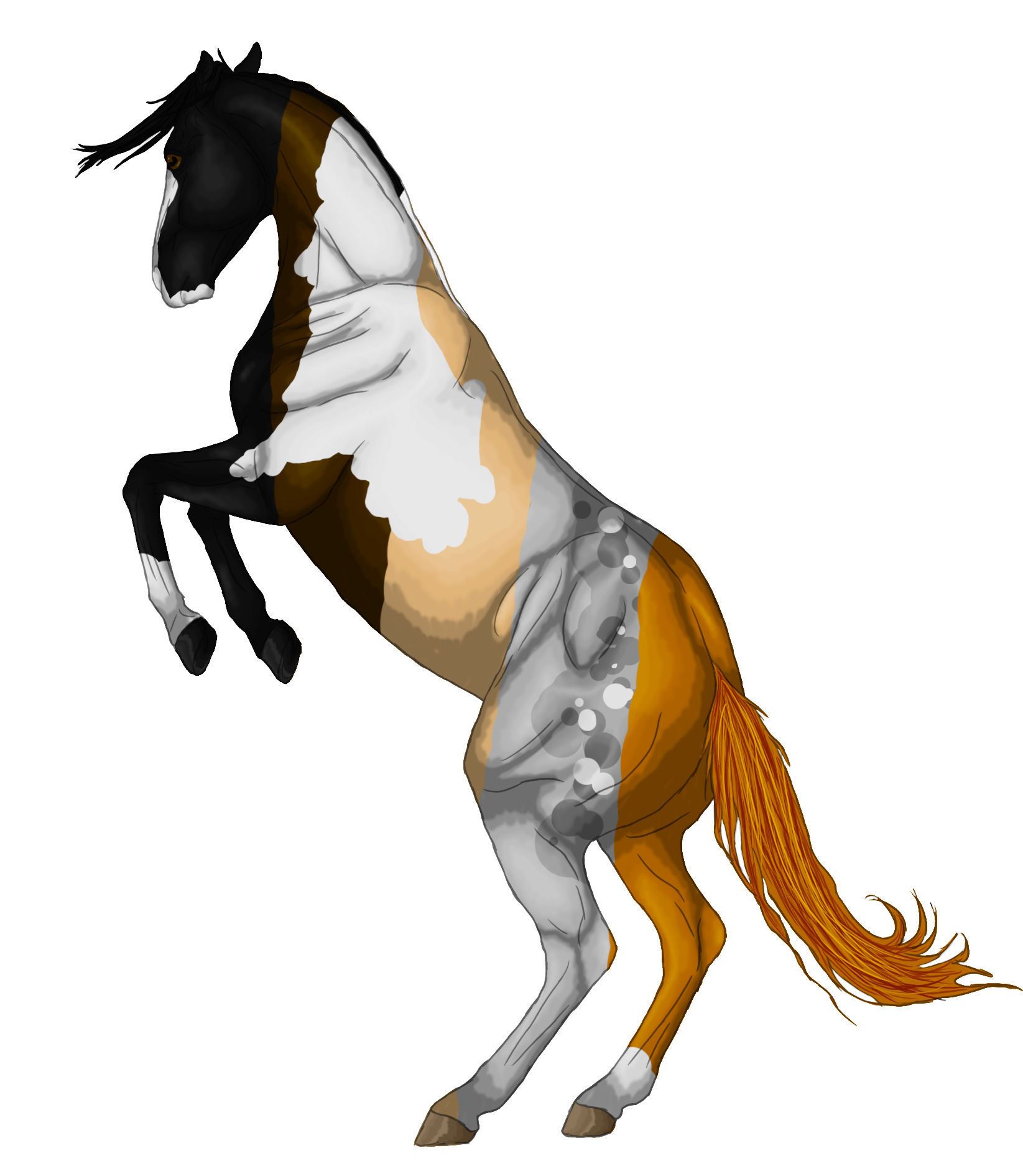 Horse Png Greyscale Free Use By Banner - Horse (1963x1889), Png Download