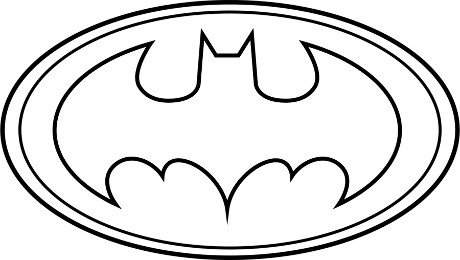 Batman Logo Clipart - Batman Logo Drawing (900x508), Png Download