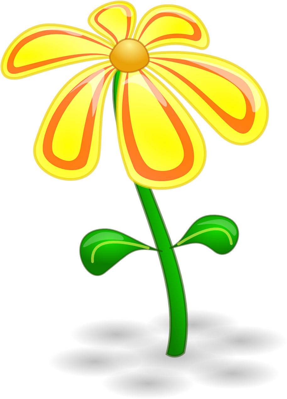 2018 Flower Clipart Black And White Free Download - Yellow Flower Clip Art (999x1332), Png Download
