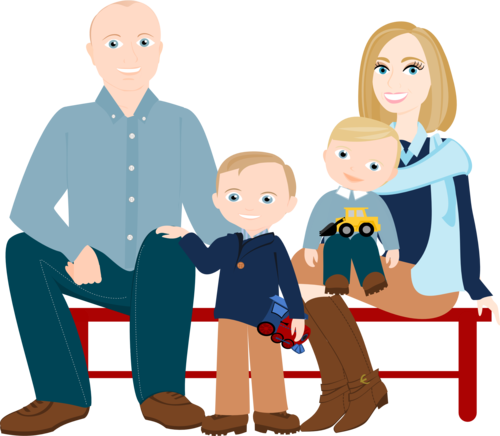 Family Cartoon Png Banner Free Library - Family People Cartoon Png (500x436), Png Download