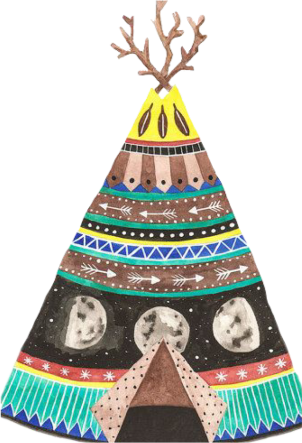 Feather Boho Bohemian Sticker Watercolor Bohofeathers - Teepee Watercolor Illustrations (1024x1024), Png Download