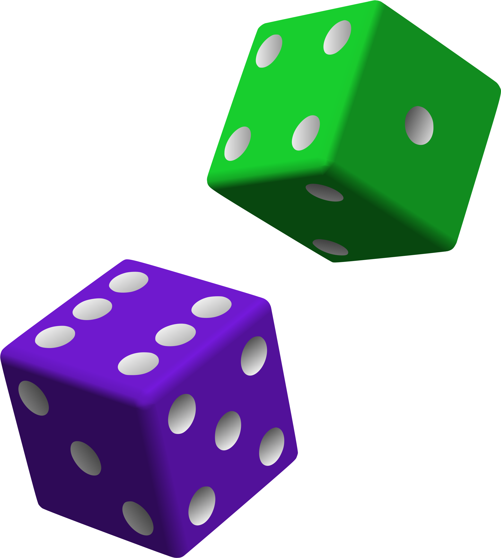 How To Set Use Green And Purple Dice Clipart (812x900), Png Download