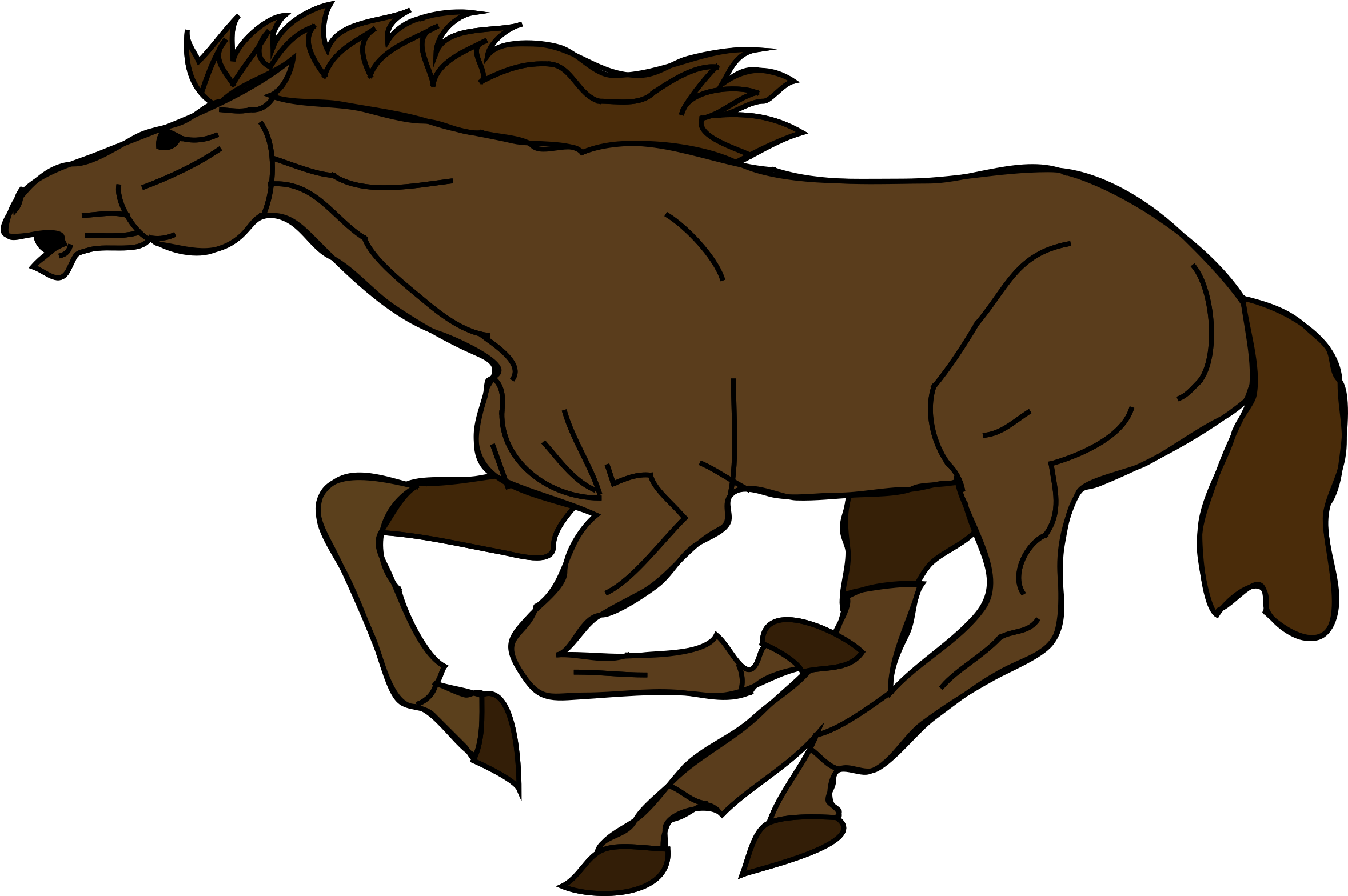 Running Horse Clipart At Getdrawings - Horse Running Clipart (2400x1615), Png Download