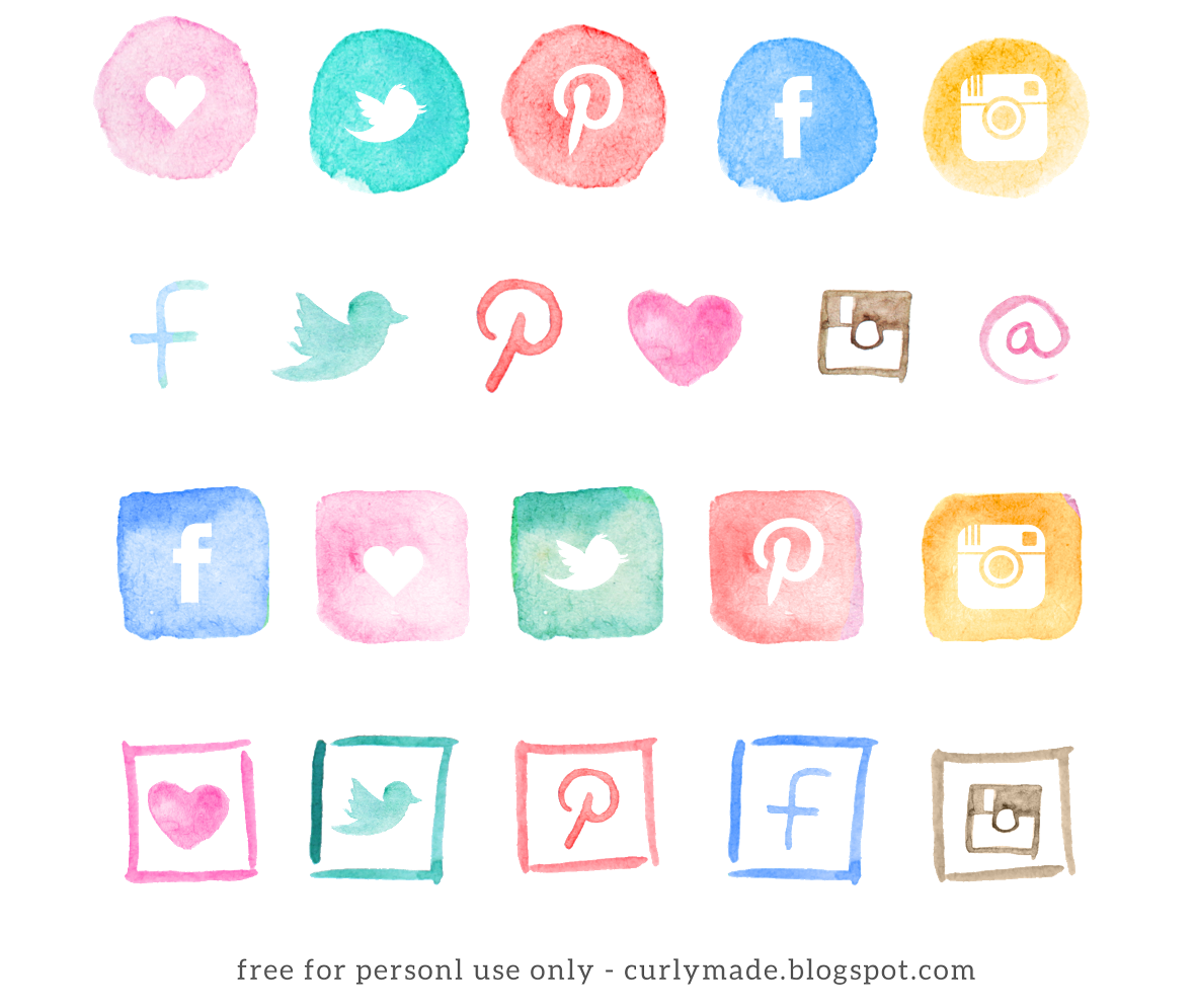 Social Media Logos 48 Free Icons Svg Eps Psd Png Files,social - Social Media Icons Watercolor Png (1179x1046), Png Download