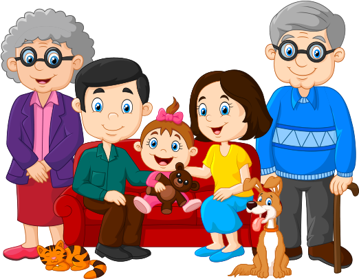 Clip Download Free Photo - Happy Family Pictures Animated (521x449), Png Download