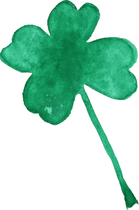 Free Download - Watercolor Four Leaf Clover Png Free (465x701), Png Download