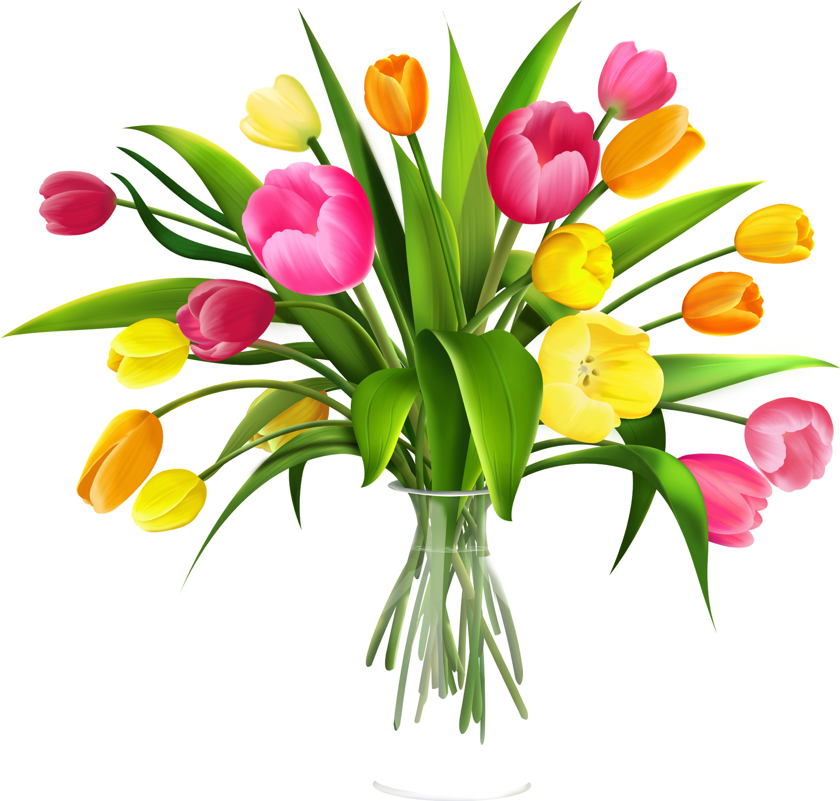 Free Clip Art Flowers In Vase - Flower Bouquet Png (1780x1681), Png Download