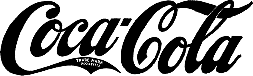 Coca-cola Logo 1905 - Coca Cola Logo Black Png (851x256), Png Download