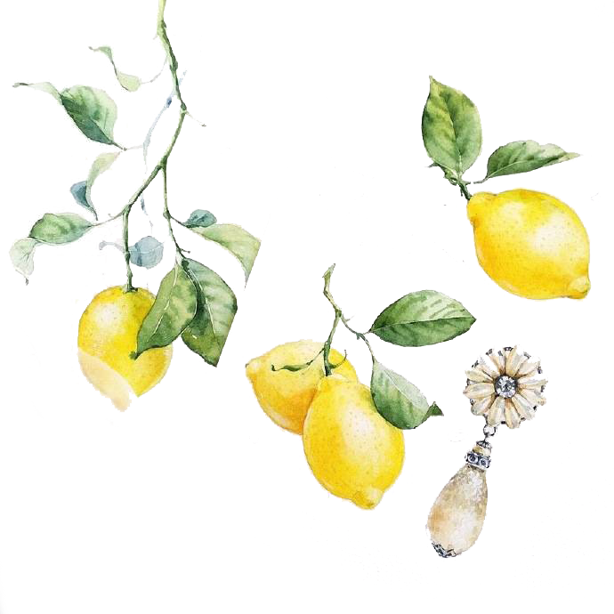Visual Arts Watercolor Painting Image Black And White - Watercolor Lemon Transparent (690x690), Png Download