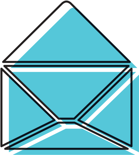 Blue Watercolor Silhouette Of Opened Envelope - Vector Graphics (550x550), Png Download