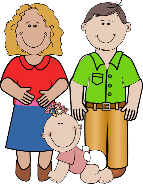 Families Clipart Happy Family - Spot The Difference Family (543x700), Png Download