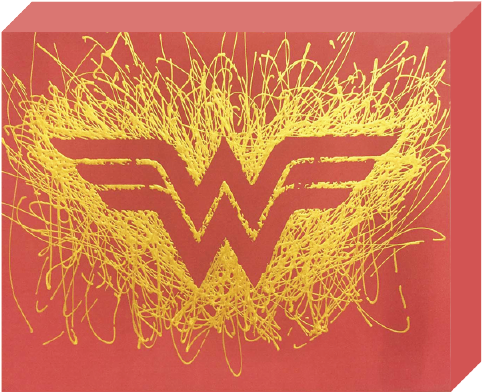 Dc Comics, Paint Splatter Canvas, "wonder Woman" Logo - Canvas (600x600), Png Download