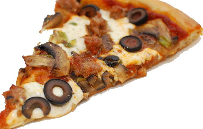Pizza - Beef And Mushroom Pizza Slice (650x414), Png Download