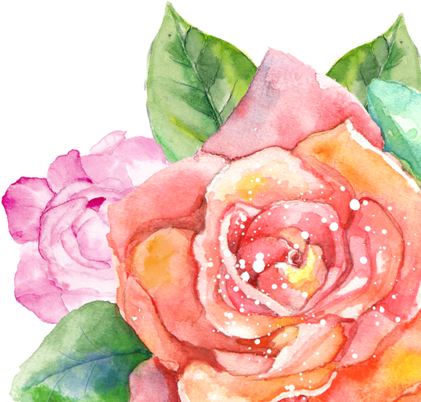 Inkess - Watercolor Summer Flowers Png (2000x1516), Png Download