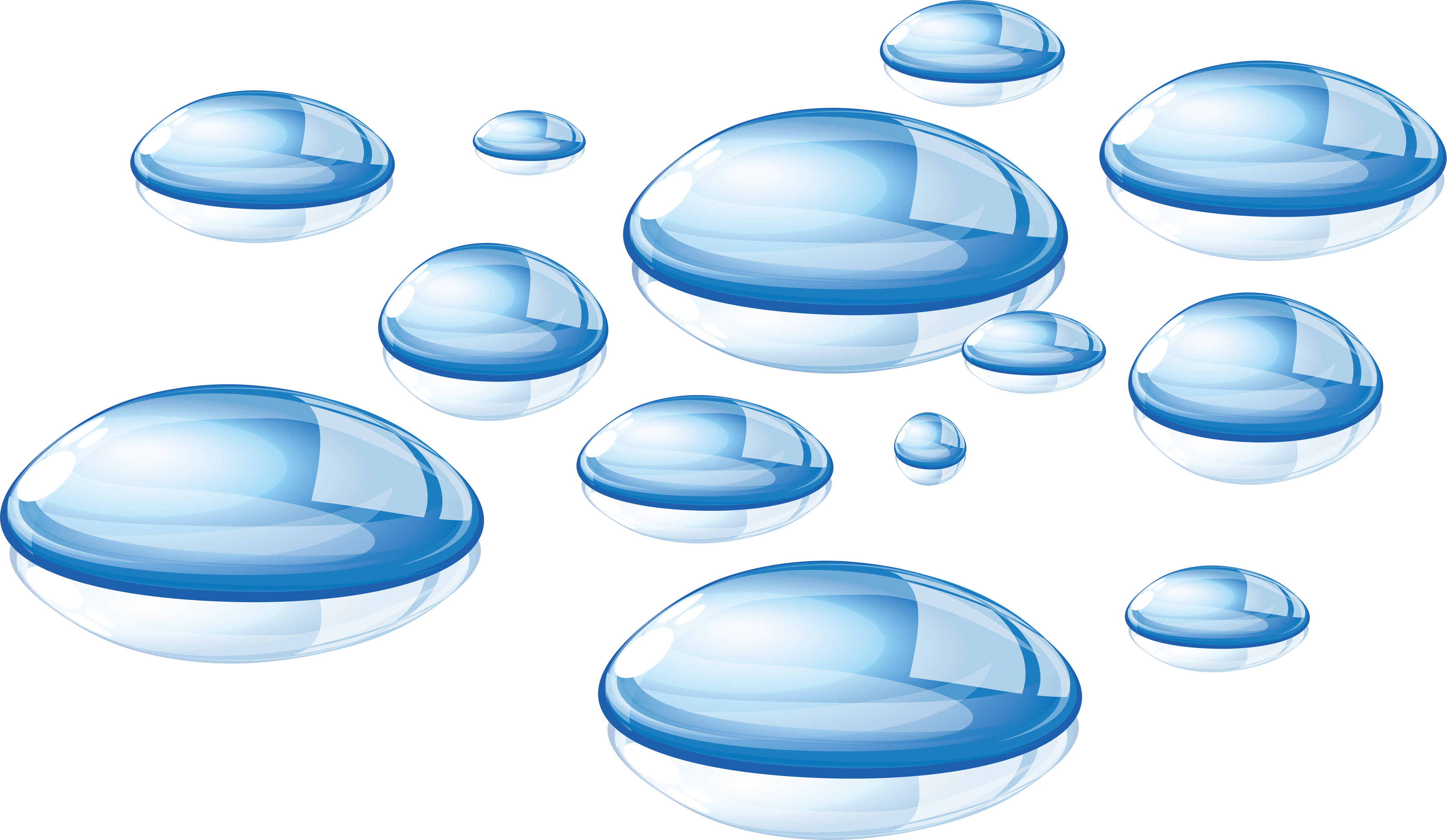 Png Water Clipart - Blue Water Drops Png (3538x2055), Png Download