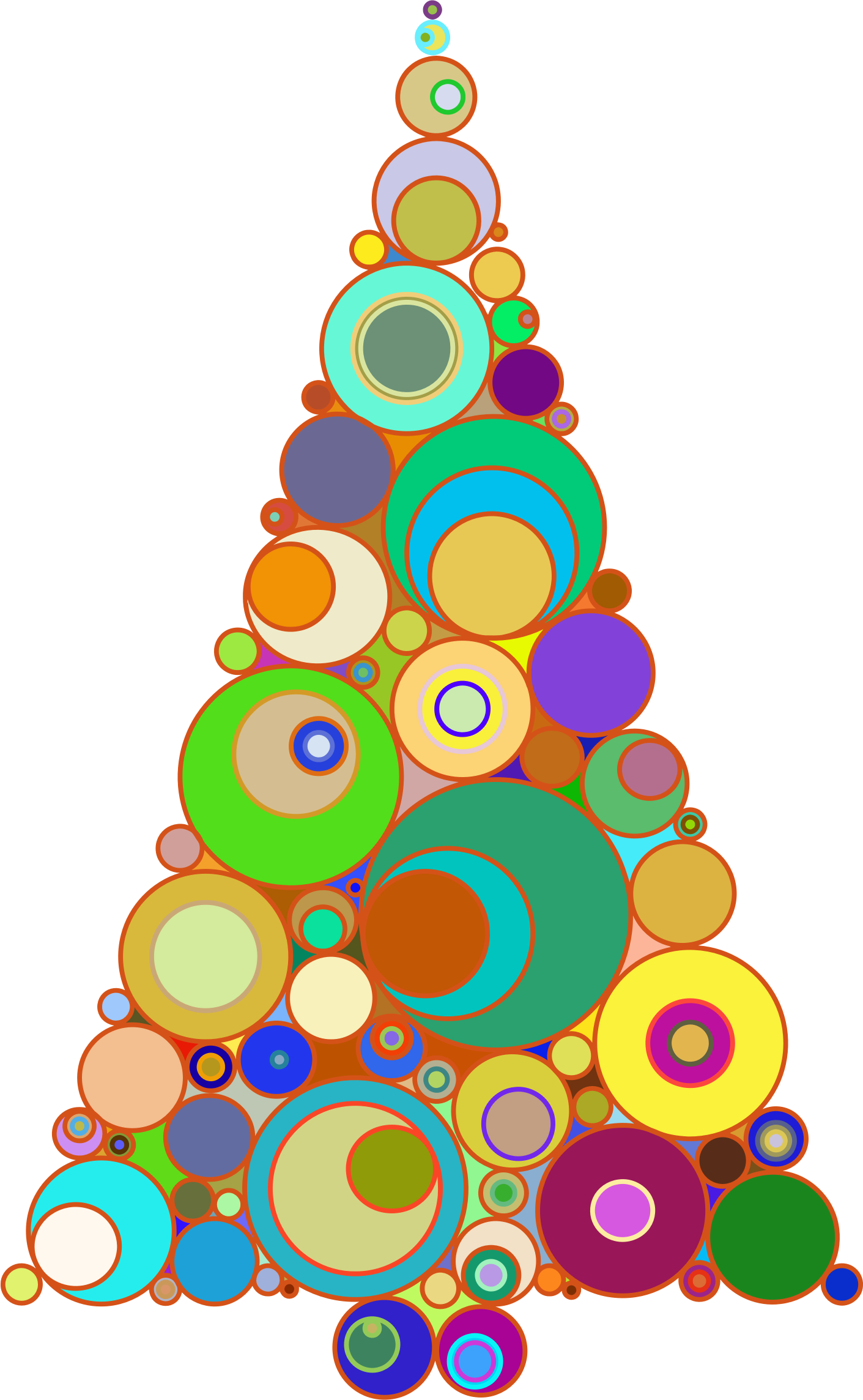 Colorful Abstract Circles Christmas Tree - Abstract Christmas Tree Clipart (1411x2288), Png Download