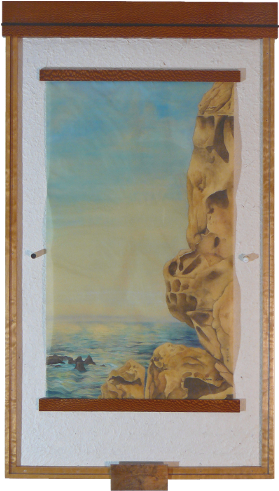 Painting Looking Out To Sea Through The Sandstone Cliff - Timber Cove, California (500x500), Png Download
