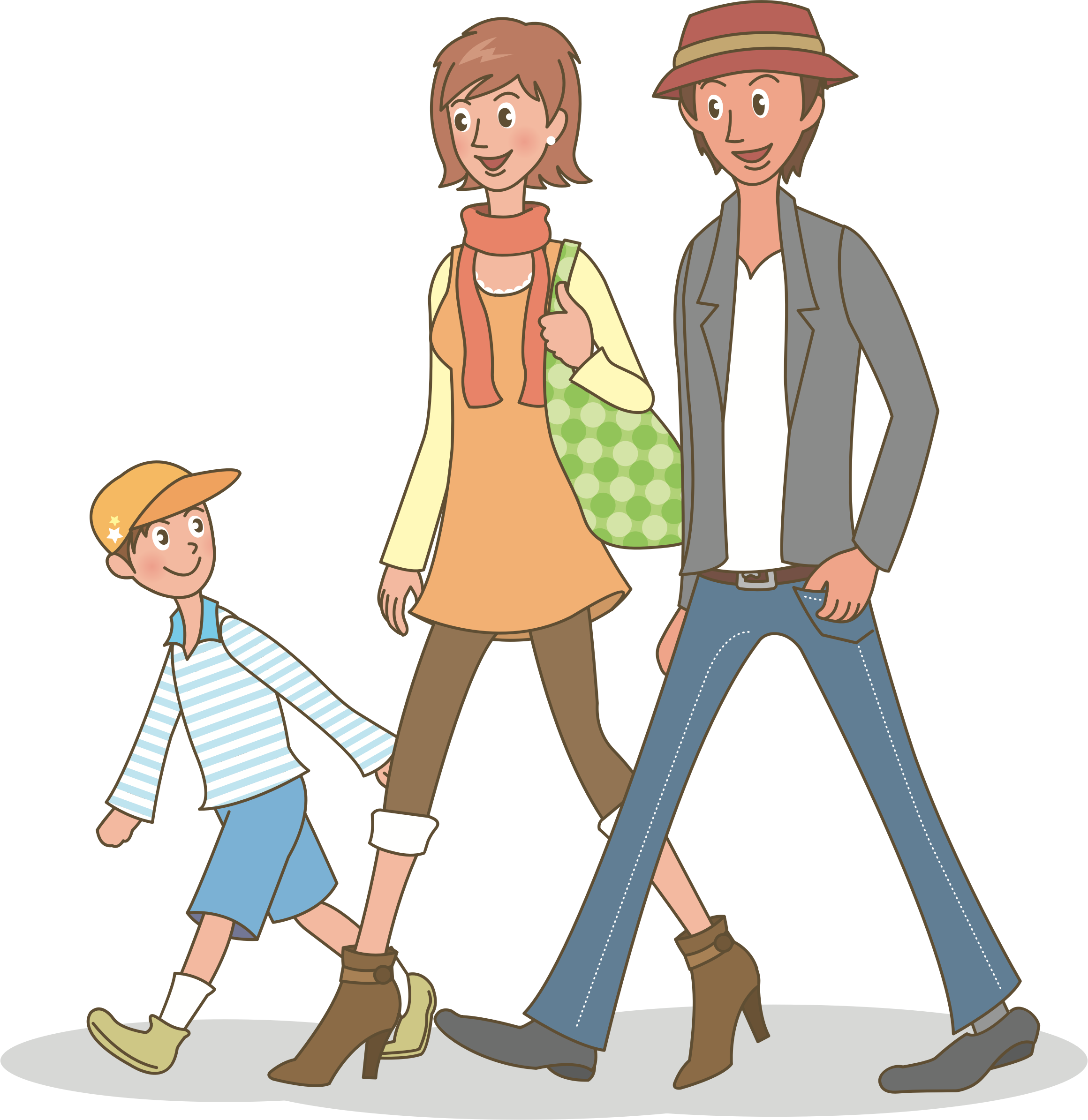 Family Clipart Animation - Stroll Clipart (2320x2389), Png Download