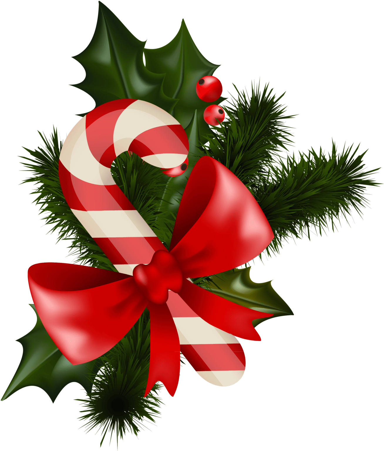 Transparent Christmas Candy Cane With Mistletoe - Christmas Candy Cane Transparent (404x480), Png Download