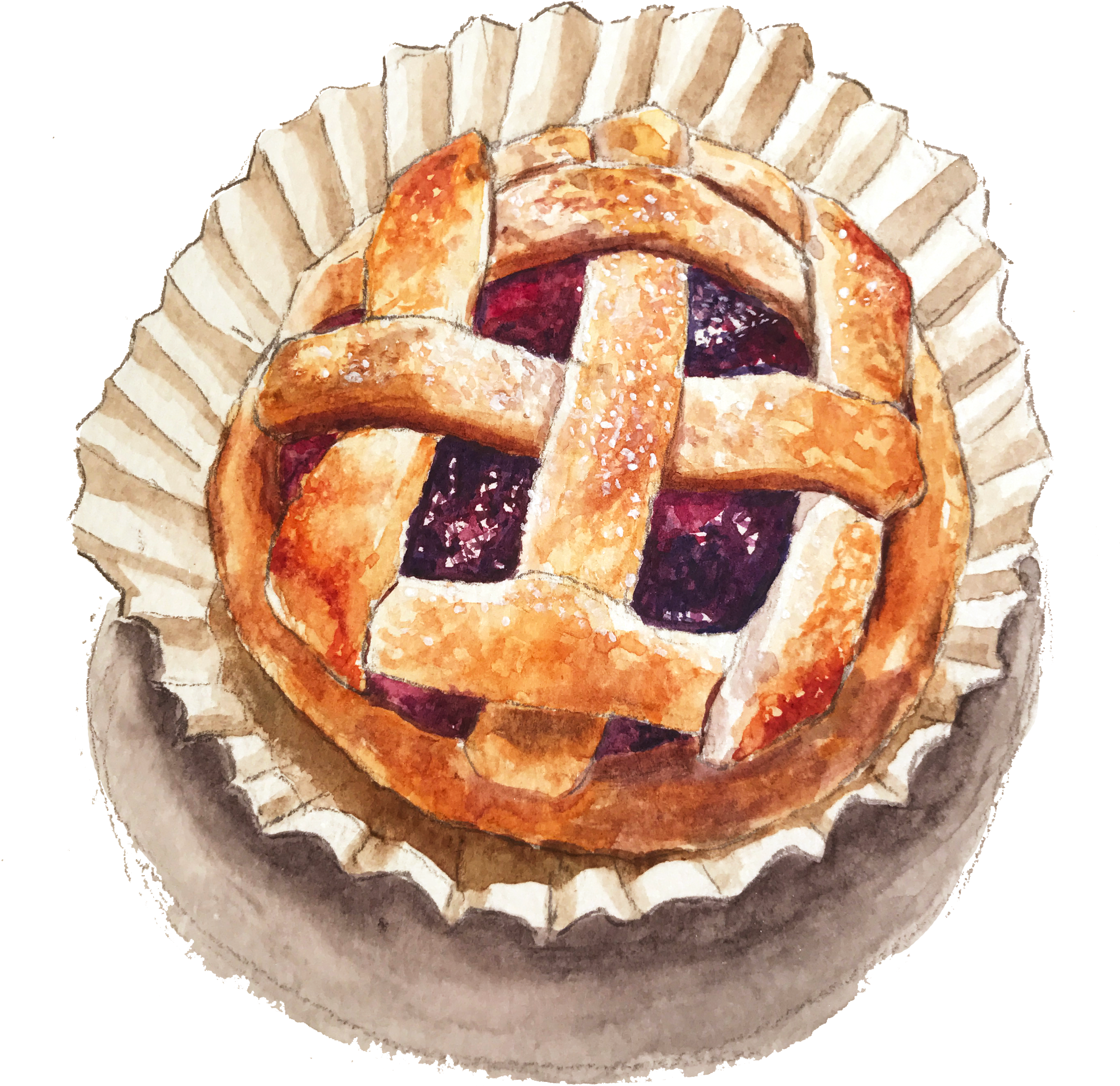 Dessert Raspberry Painting Pinterest - Watercolor Painting (3024x3024), Png Download